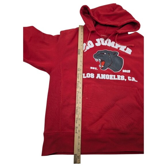 Champion Reverse Weave No Jumper Red Hoodie Sweatshirt Los Angeles Sz L *READ - Picture 11 of 12